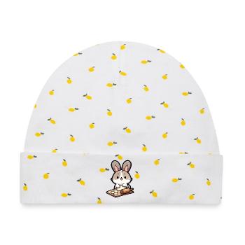 Bunny Baker: Der Teig-Delighter - Baby Premium Organic Mütze - Weiß/Zitronengelb - Vorne