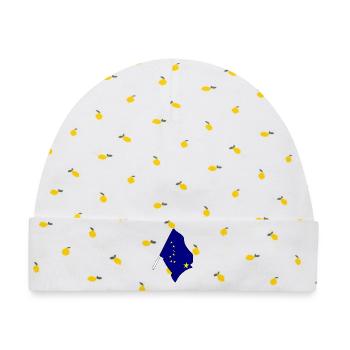Flagge Alaska - Baby Premium Organic Mütze - Weiß/Zitronengelb - Vorne