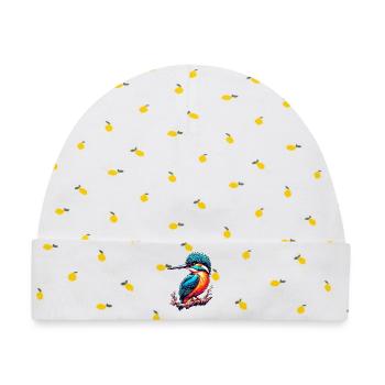 Eisvogel - Baby Premium Organic Mütze - Weiß/Zitronengelb - Vorne