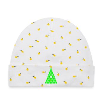 Tannenbaum Tannenbäume Weihnachtsbaum Bäume - Baby Premium Organic Mütze - Weiß/Zitronengelb - Vorne