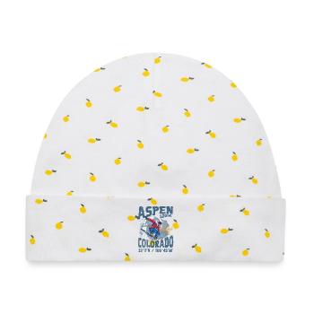 Aspen Lodge Freestyle - Baby Premium Organic Mütze - Weiß/Zitronengelb - Vorne