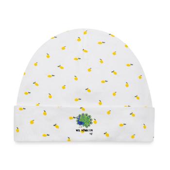 Pfau wie Vendetta - Baby Premium Organic Mütze - Weiß/Zitronengelb - Vorne
