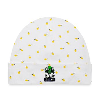 Cthulhu Retro 2 - Baby Premium Organic Mütze - Weiß/Zitronengelb - Vorne