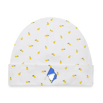 Flagge der Provinz Akershus - Baby Premium Organic Mütze - Weiß/Zitronengelb - Vorne