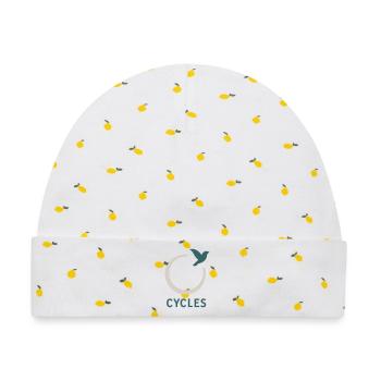 Cycles – The Shape of Change - Baby Premium Organic Mütze - Weiß/Zitronengelb - Vorne