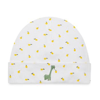 Diplodocus Casual Cartoon - Baby Premium Organic Mütze - Weiß/Zitronengelb - Vorne