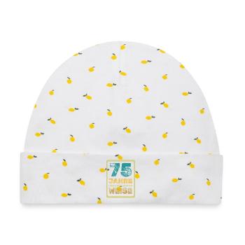 Weisheit 75 - Baby Premium Organic Mütze - Weiß/Zitronengelb - Vorne