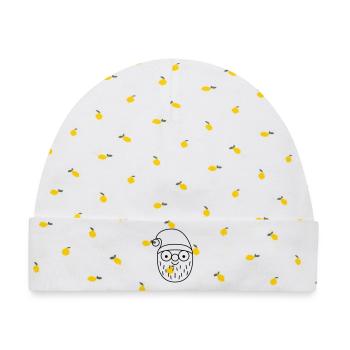 Nikolaus - Baby Premium Organic Mütze - Weiß/Zitronengelb - Vorne