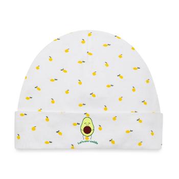 Lets-avo-cuddle - Baby Premium Organic Mütze - Weiß/Zitronengelb - Vorne