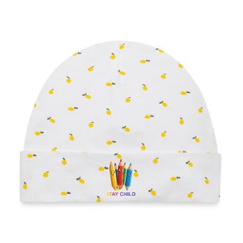 Bunte Buntstifte mit Gesichtsausdruck - Baby Premium Organic Mütze - Weiß/Zitronengelb - Vorne