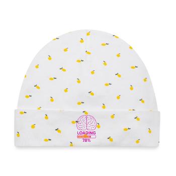 Neurobiologie Gehirn Ladeanzeige Design - Baby Premium Organic Mütze - Weiß/Zitronengelb - Vorne