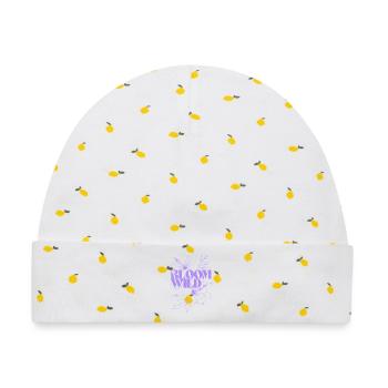 Bloom Wild Botanische Illustration - Baby Premium Organic Mütze - Weiß/Zitronengelb - Vorne