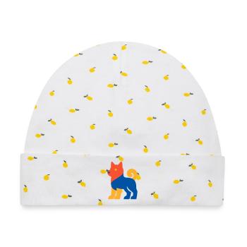 Pop Art Dog - Baby Premium Organic Mütze - Weiß/Zitronengelb - Vorne