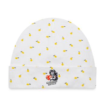 Mein Universum hat Pfoten Katze - Baby Premium Organic Mütze - Weiß/Zitronengelb - Vorne