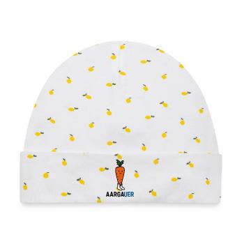Lustiges Rüebli mit Socken - Nur für Aargauer - Baby Premium Organic Mütze - Weiß/Zitronengelb - Vorne