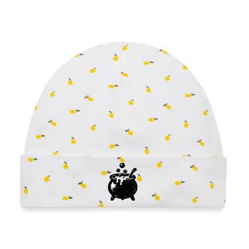 Hexenkessel Blubberzauber - Baby Premium Organic Mütze - Weiß/Zitronengelb - Vorne