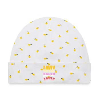 Liebe Lieblich Liebevoll - Baby Premium Organic Mütze - Weiß/Zitronengelb - Vorne
