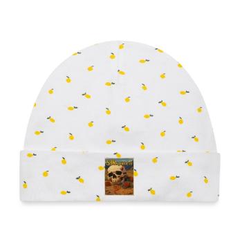 Inspiriert von Sünden, Totenkopf in der Wüste - Baby Premium Organic Mütze - Weiß/Zitronengelb - Vorne