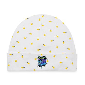 Streetwear Sneaker - Baby Premium Organic Mütze - Weiß/Zitronengelb - Vorne
