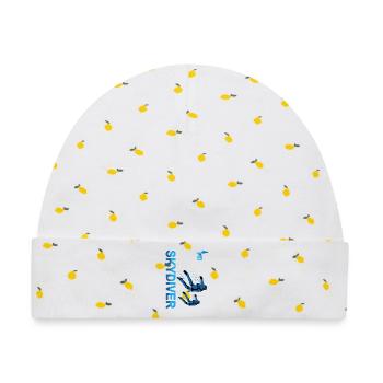 Fallschirmspringer Paragliding | Blauer Himmel Lebendige Farbe - Baby Premium Organic Mütze - Weiß/Zitronengelb - Vorne