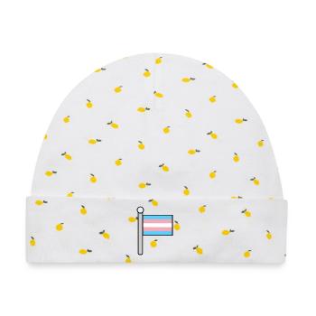 Trans Pride-Flagge - Baby Premium Organic Mütze - Weiß/Zitronengelb - Vorne