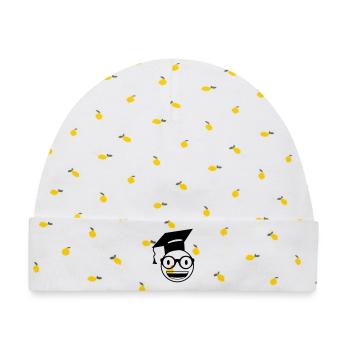Nerd Student - Baby Premium Organic Mütze - Weiß/Zitronengelb - Vorne