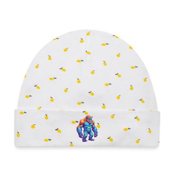 Bunte Bigfoot-Regenbogen-Pop-Art-Aquarell - Baby Premium Organic Mütze - Weiß/Zitronengelb - Vorne