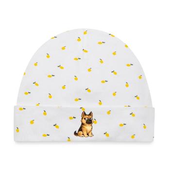 Cooler Hund Deutscher Schäferhund Skeptisch - Baby Premium Organic Mütze - Weiß/Zitronengelb - Vorne