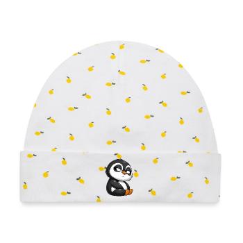 Lustiger Pinguin Cartoon skeptisch beleidigt - Baby Premium Organic Mütze - Weiß/Zitronengelb - Vorne