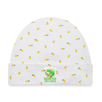 Frosch Laubfrosch - Baby Premium Organic Mütze - Weiß/Zitronengelb - Vorne