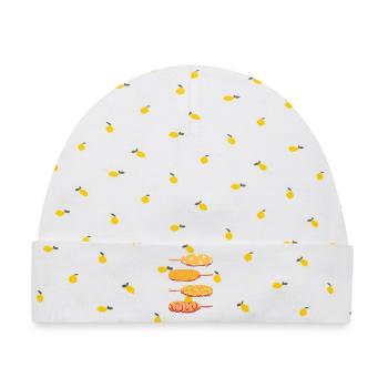 Corn Dog - Baby Premium Organic Mütze - Weiß/Zitronengelb - Vorne