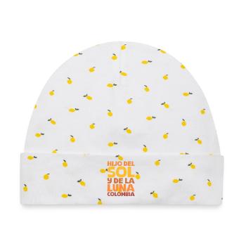 Sohn der Sonne und Mond Kolumbien - Baby Premium Organic Mütze - Weiß/Zitronengelb - Vorne