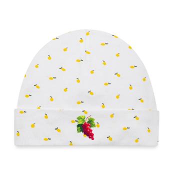Johannisbeeren - Baby Premium Organic Mütze - Weiß/Zitronengelb - Vorne