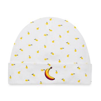 Banane - Baby Premium Organic Mütze - Weiß/Zitronengelb - Vorne