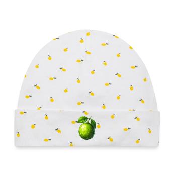 Limette - Baby Premium Organic Mütze - Weiß/Zitronengelb - Vorne