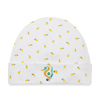 yoga-design_51 - Baby Premium Organic Mütze - Weiß/Zitronengelb - Vorne