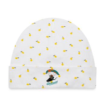 Gleizeit Paragliding Mascot - Baby Premium Organic Mütze - Weiß/Zitronengelb - Vorne
