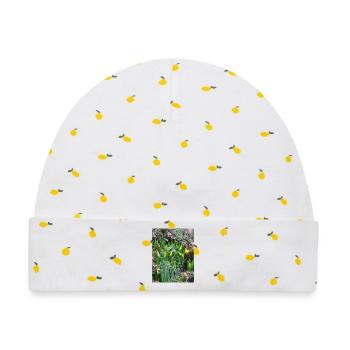 EG Blumen I Osterglocke I Geschenk I Frühling  - Baby Premium Organic Mütze - Weiß/Zitronengelb - Vorne
