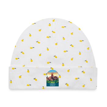Essen, Deutschland, Zollverein Industriereise, Kunst - Baby Premium Organic Mütze - Weiß/Zitronengelb - Vorne
