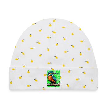 Eisvogel - Baby Premium Organic Mütze - Weiß/Zitronengelb - Vorne