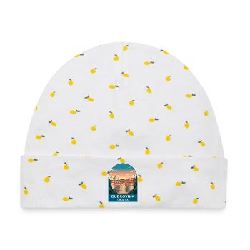 Dubrovnik Kroatien Vintage-Reiseplakat - Baby Premium Organic Mütze - Weiß/Zitronengelb - Vorne