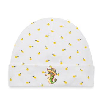 Seepferd Lustig Sombrero - Baby Premium Organic Mütze - Weiß/Zitronengelb - Vorne