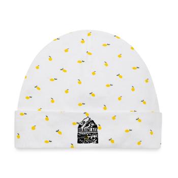 Braunlage Harz Kurort Silhouette Wahrzeichen - Baby Premium Organic Mütze - Weiß/Zitronengelb - Vorne