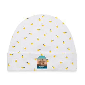 Mumbai India Gateway of India Reiseillustration - Baby Premium Organic Mütze - Weiß/Zitronengelb - Vorne