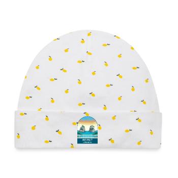 Beirut Lebanon Pigeon Rocks Vintage-Reiseplakat - Baby Premium Organic Mütze - Weiß/Zitronengelb - Vorne