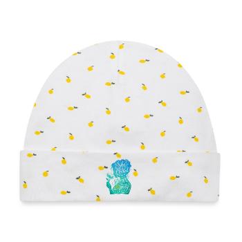 She is clothed in strength & dignity - Baby Premium Organic Mütze - Weiß/Zitronengelb - Vorne