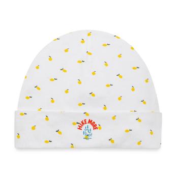 Hike More - Baby Premium Organic Mütze - Weiß/Zitronengelb - Vorne
