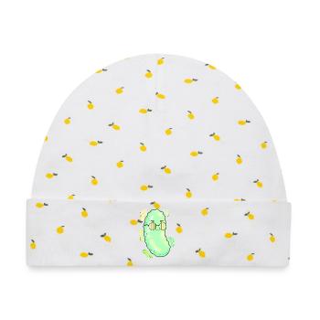 Schicke Pickle-Sonnenbrillen - Baby Premium Organic Mütze - Weiß/Zitronengelb - Vorne