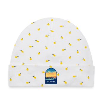 Nijmeger Niederlande Waalbrücke Reiseabzeichen - Baby Premium Organic Mütze - Weiß/Zitronengelb - Vorne