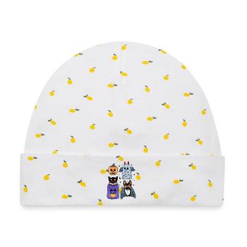 Halloween Kostüm Party - Baby Premium Organic Mütze - Weiß/Zitronengelb - Vorne